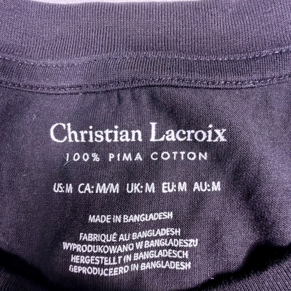 Christian Lacroix Mens Black 100% Pima Cotton Crew Neck Short Sleeve T-Shirt M